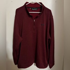 UNDER ARMOUR Classic Golf ColdGear Athletic Quarter Zip Maroon Black Men's 3XL